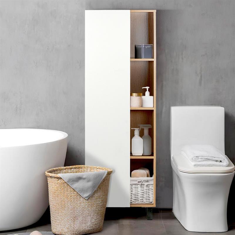 MOBILE COLONNA 1 ANTA BIACO/ROVERE 50X24X140 CM