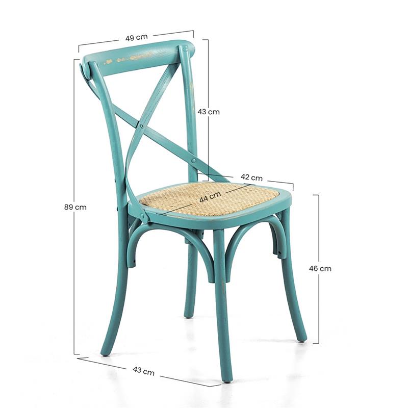 CROSS SEDIA AZZURRO DEK 46X42X87