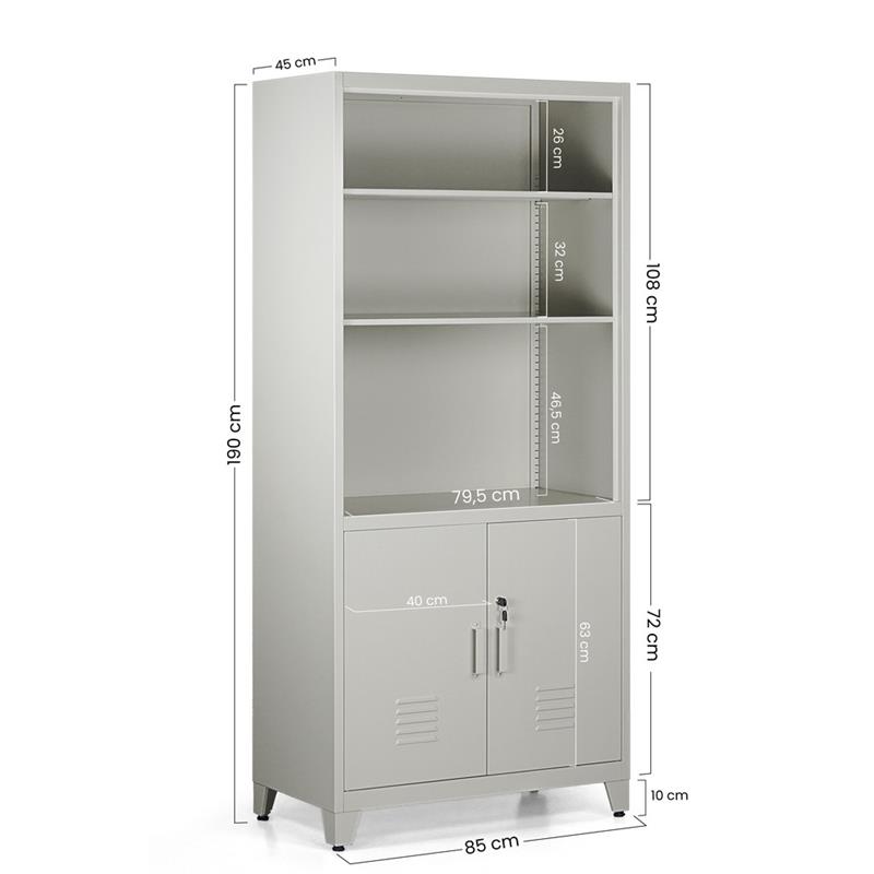 YUMI ARMADIO 2/A SEMIAPERTO 85X45X190 CM GRIGIO