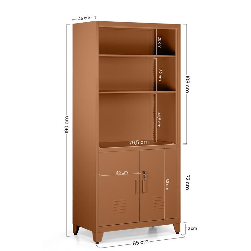 YUMI ARMADIO 2/A SEMIAPERTO 85X45X190 CM MATTONE