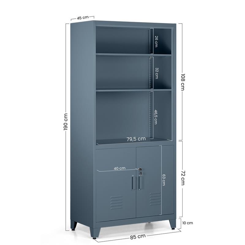 YUMI ARMADIO 2/A SEMIAPERTO 85X45X190 CM CERULEO