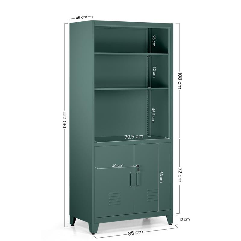 YUMI ARMADIO 2/A SEMIAPERTO 85X45X190 CM VERDONE