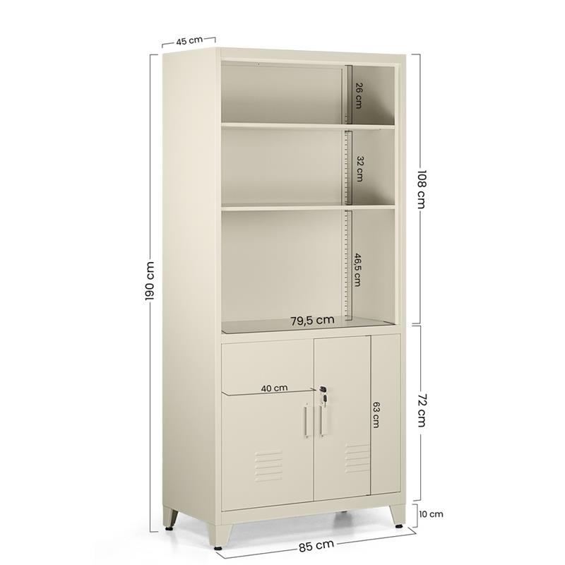 YUMI ARMADIO 2/A SEMIAPERTO 85X45X190 CM AVORIO
