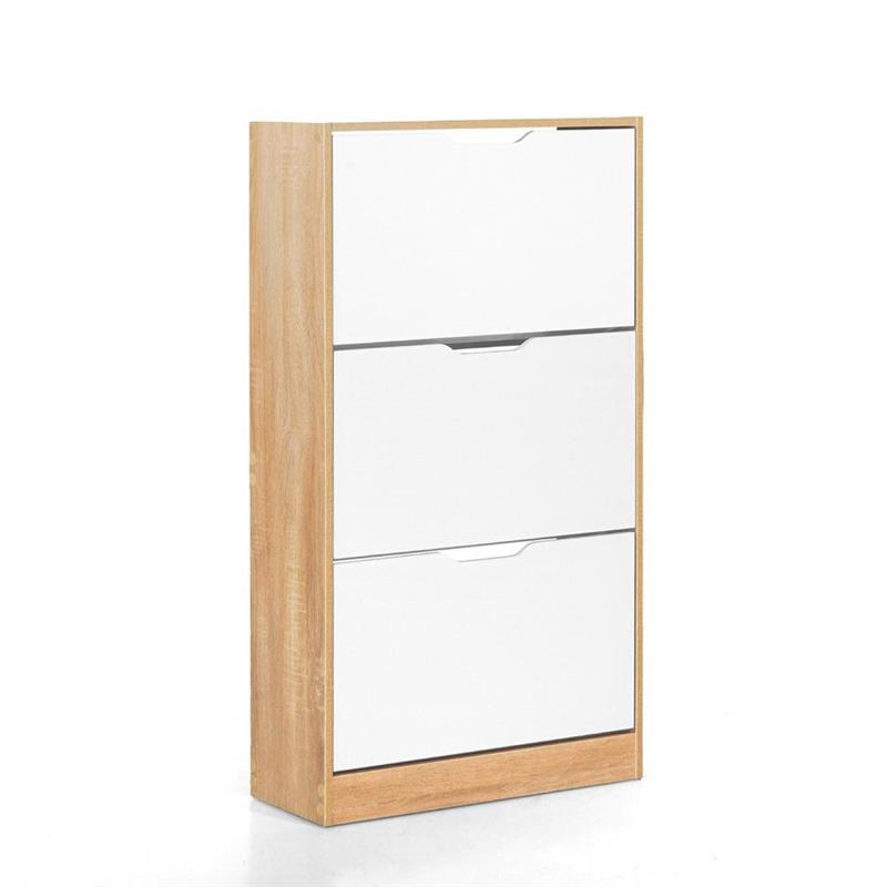 SKY SCARPIERA 3 ANTE BIANCA/ROVERE 63X24X115 CM