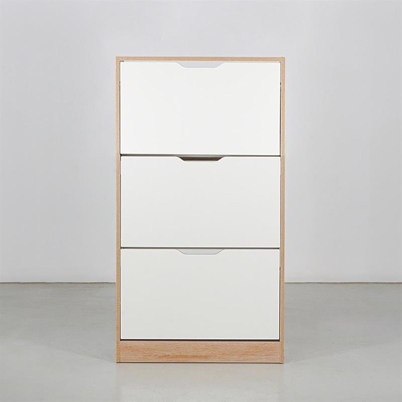 SKY SCARPIERA 3 ANTE BIANCA/ROVERE 63X24X115 CM