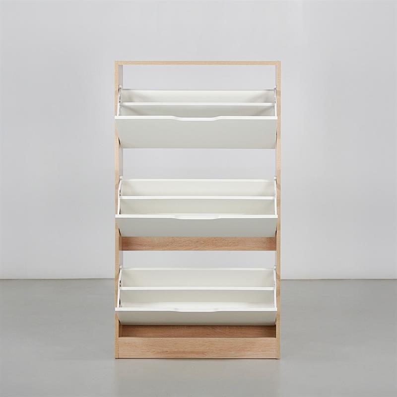 SKY SCARPIERA 3 ANTE BIANCA/ROVERE 63X24X115 CM