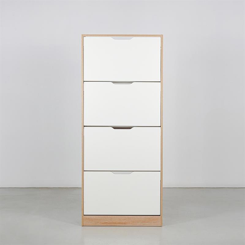 SKY SCARPIERA 4 ANTE BIANCA/ROVERE 63X24X150 CM