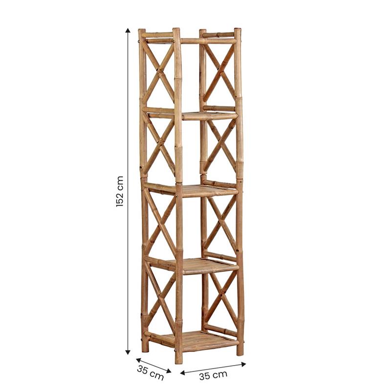 BAMBOO SCAFFALE 5 RIPIANI (35X35X152)