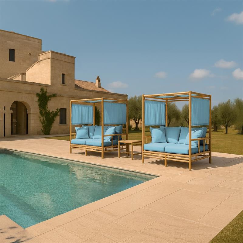 BAMBOO BALDACCHINO BLU 200X98X190 CM