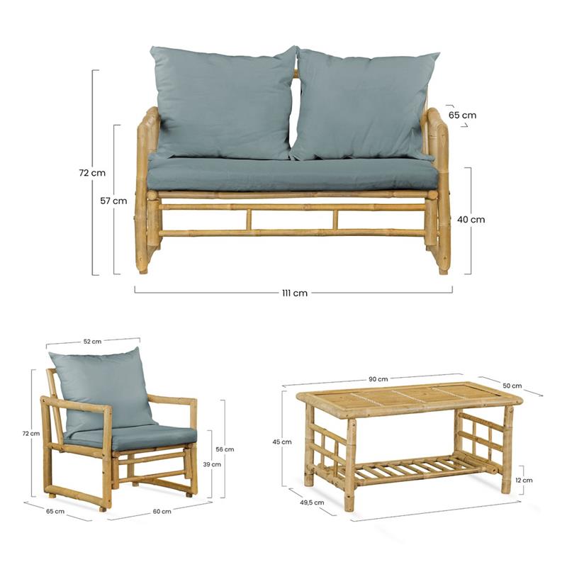 BAMBOO SET COCO 4 POSTI BLU