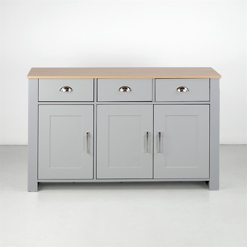 GINEVRA CREDENZA GRIGIA TOP ROVERE 120X40X75 CM