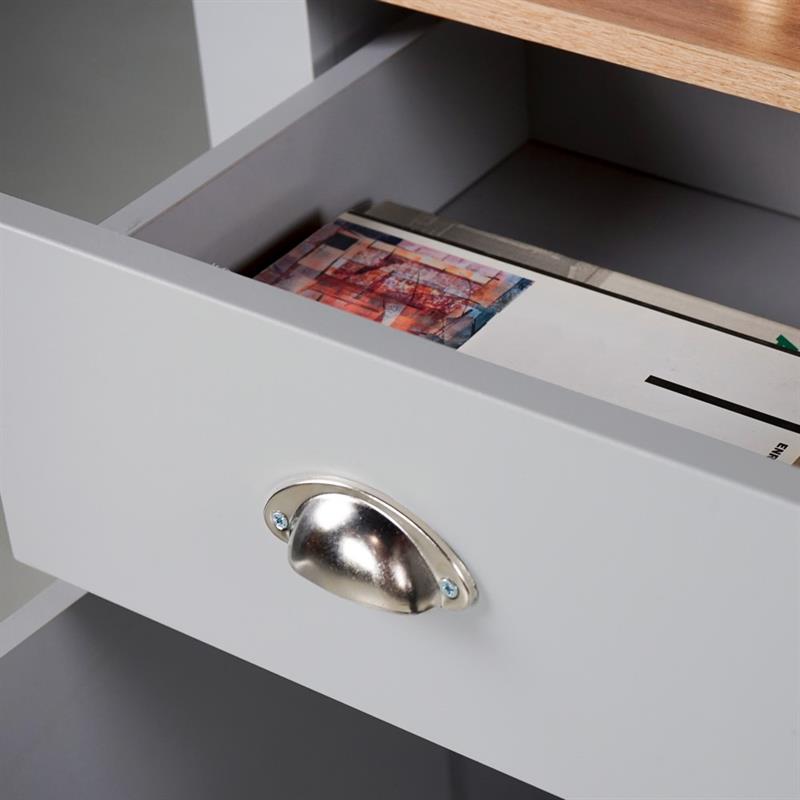 GINEVRA CREDENZA GRIGIA TOP ROVERE 120X40X75 CM