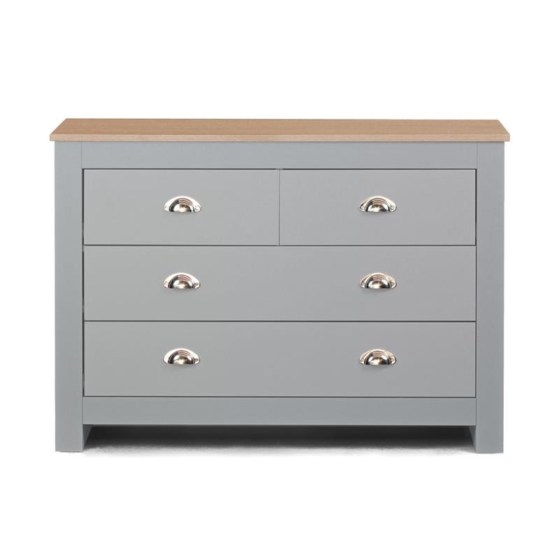 GINEVRA CASSETTIERA GRIGIA TOP ROVERE 100X40X70 CM
