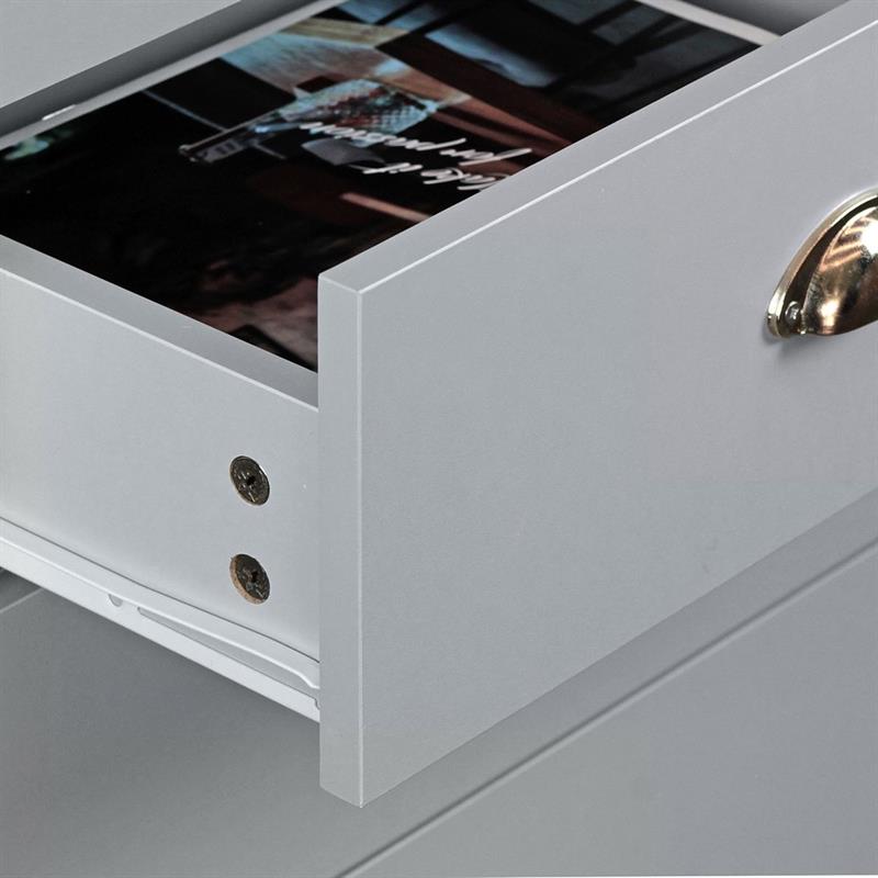 GINEVRA CASSETTIERA GRIGIA TOP ROVERE 100X40X70 CM
