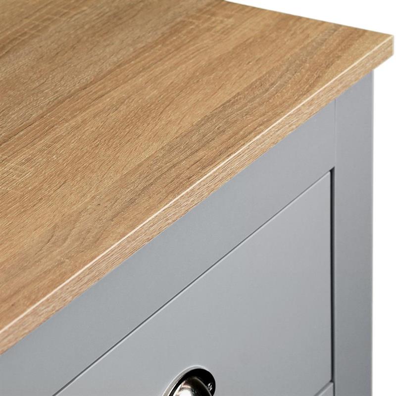GINEVRA CASSETTIERA GRIGIA TOP ROVERE 100X40X70 CM