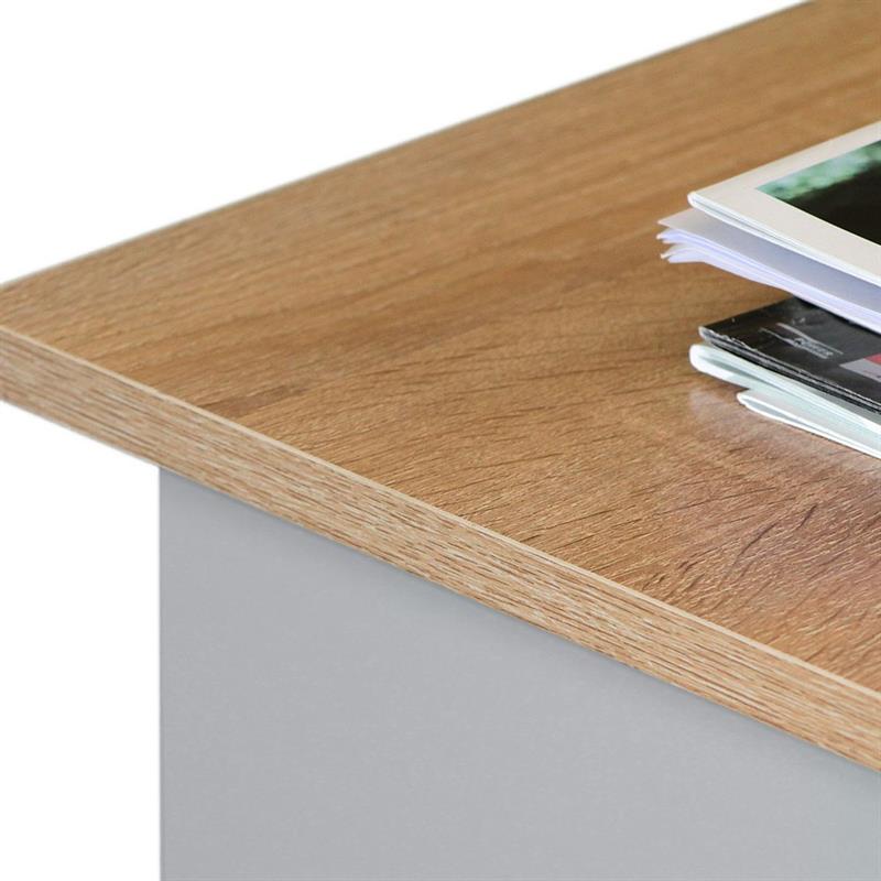 GINEVRA CASSETTIERA GRIGIA TOP ROVERE 100X40X70 CM