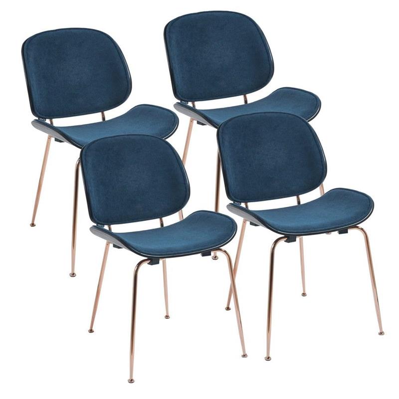 ELIZABETH SEDIA BLU #78 STRUTTURA ORO ROSA