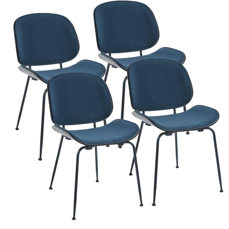 ELIZABETH SEDIA BLU #78 STRUTTURA NERA