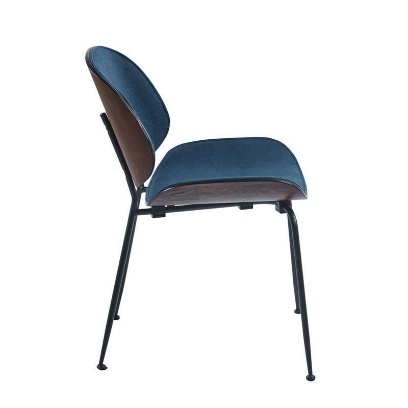 ELIZABETH SEDIA BLU #78 STRUTTURA NERA