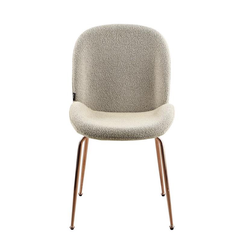 SHELL SEDIA BOUCLE' BEIGE #03 STRUTTURA ORO ROSA
