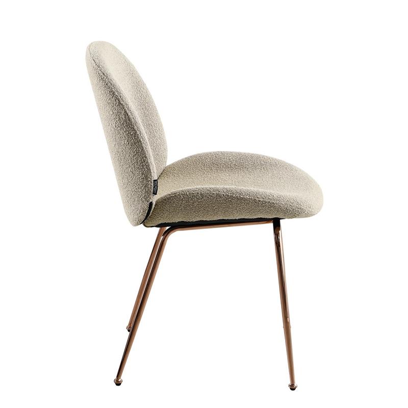 SHELL SEDIA BOUCLE' BEIGE #03 STRUTTURA ORO ROSA