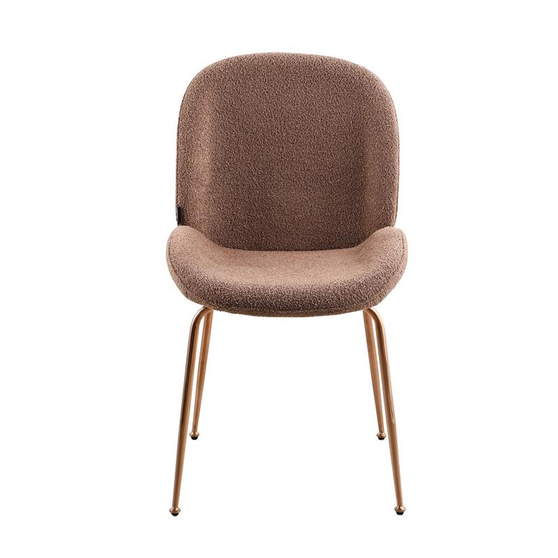 SHELL SEDIA BOUCLE' MARRONE #05 STRUTTURA ORO ROSA