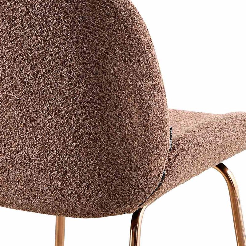 SHELL SEDIA BOUCLE' MARRONE #05 STRUTTURA ORO ROSA