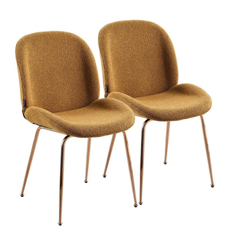 SHELL SEDIA BOUCLE' OCRA #07 STRUTTURA ORO ROSA