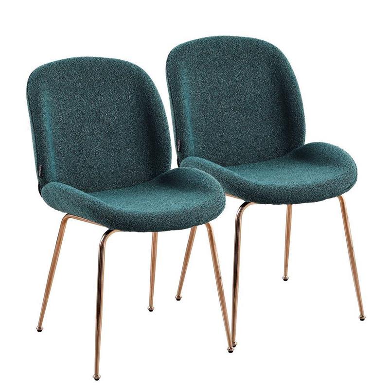 SHELL SEDIA BOUCLE' PETROLIO #09 STRUTTURA ORO ROSA