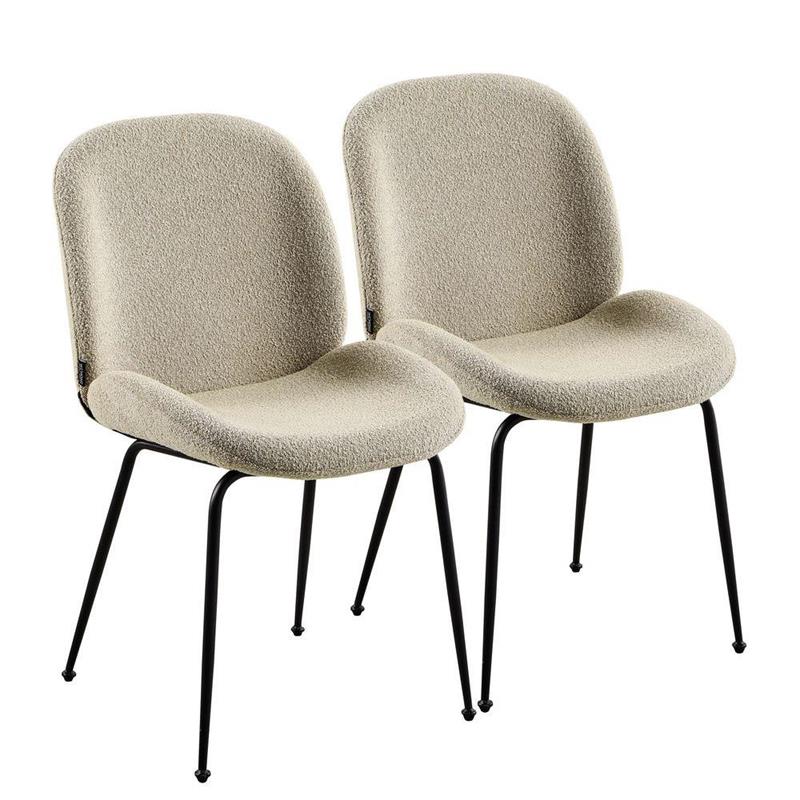 SHELL SEDIA BOUCLE' BEIGE #03 STRUTTURA NERA