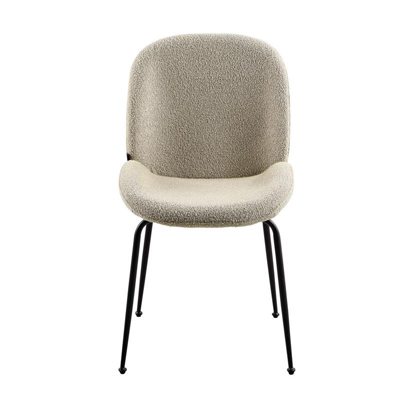 SHELL SEDIA BOUCLE' BEIGE #03 STRUTTURA NERA