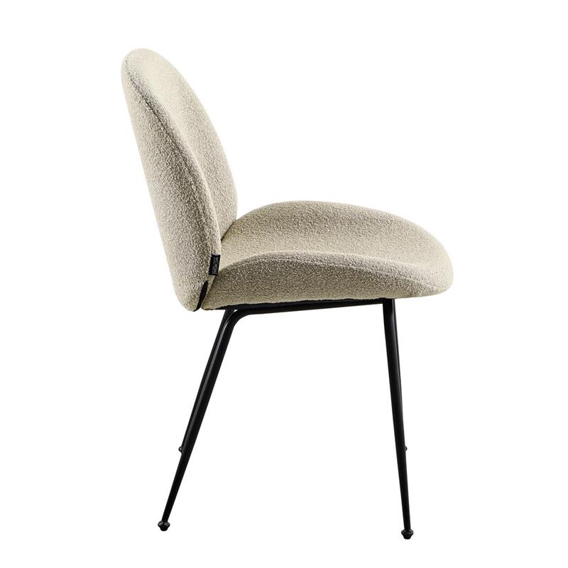 SHELL SEDIA BOUCLE' BEIGE #03 STRUTTURA NERA