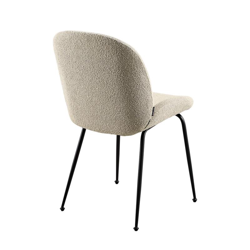 SHELL SEDIA BOUCLE' BEIGE #03 STRUTTURA NERA