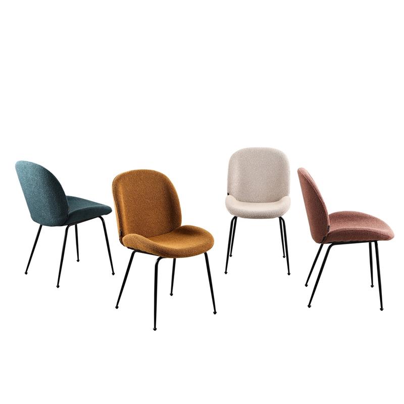 SHELL SEDIA BOUCLE' BEIGE #03 STRUTTURA NERA