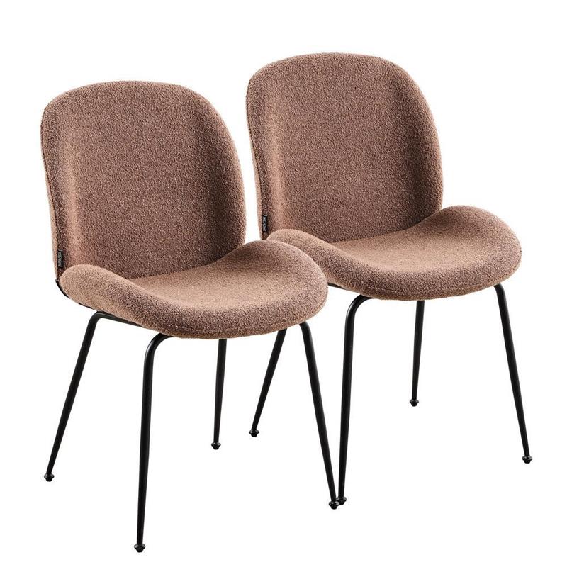 SHELL SEDIA BOUCLE' MARRONE #05 STRUTTURA NERA