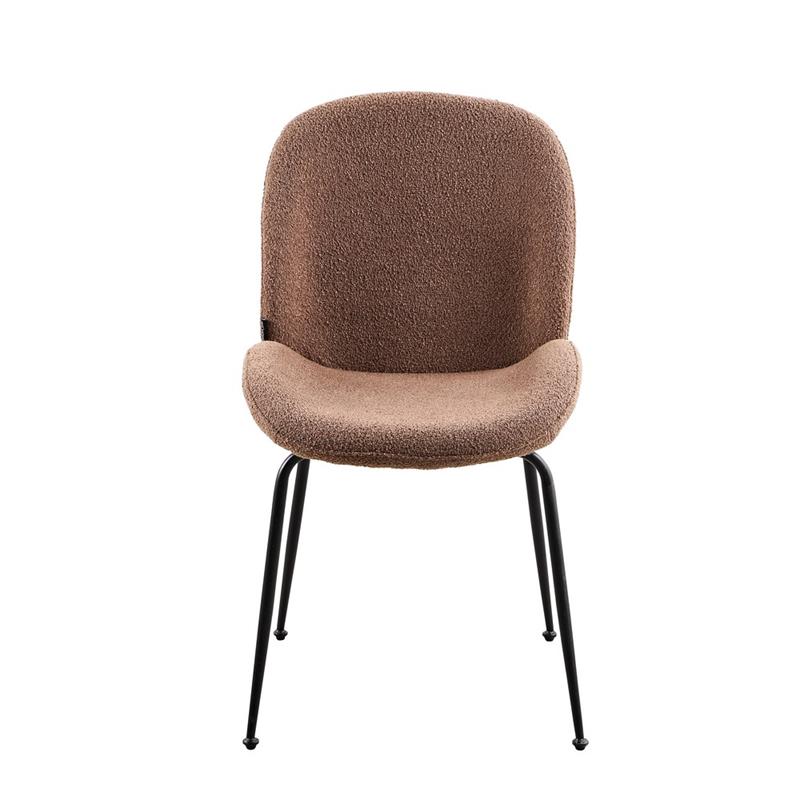 SHELL SEDIA BOUCLE' MARRONE #05 STRUTTURA NERA
