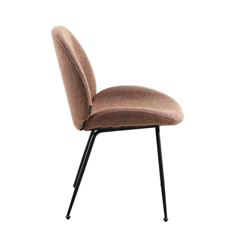 SHELL SEDIA BOUCLE' MARRONE #05 STRUTTURA NERA