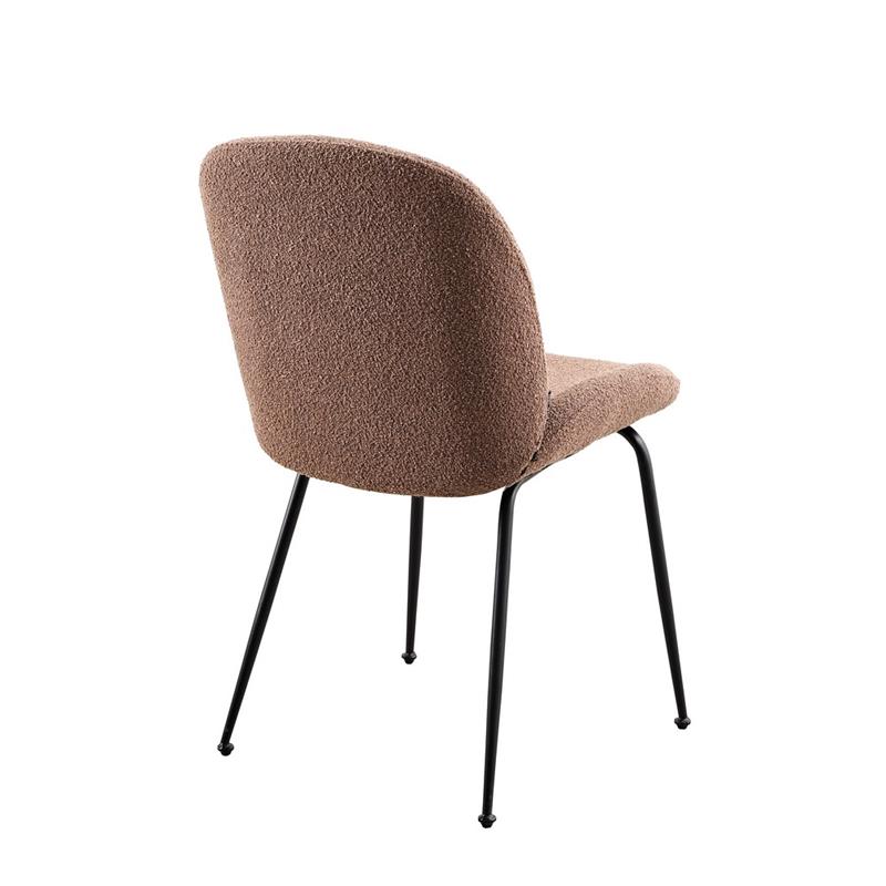 SHELL SEDIA BOUCLE' MARRONE #05 STRUTTURA NERA