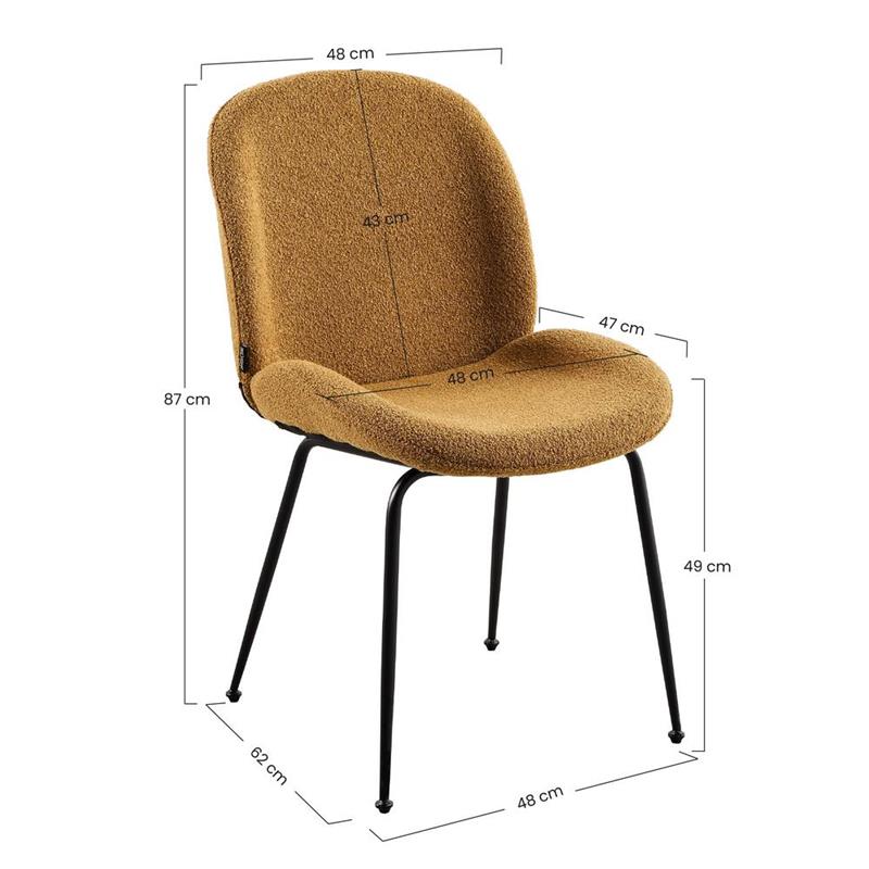 SHELL SEDIA BOUCLE' OCRA #07 STRUTTURA NERA