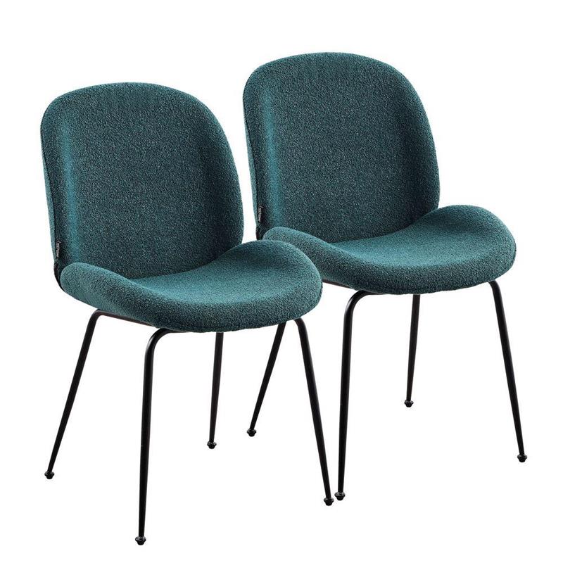 SHELL SEDIA BOUCLE' PETROLIO #09 STRUTTURA NERA