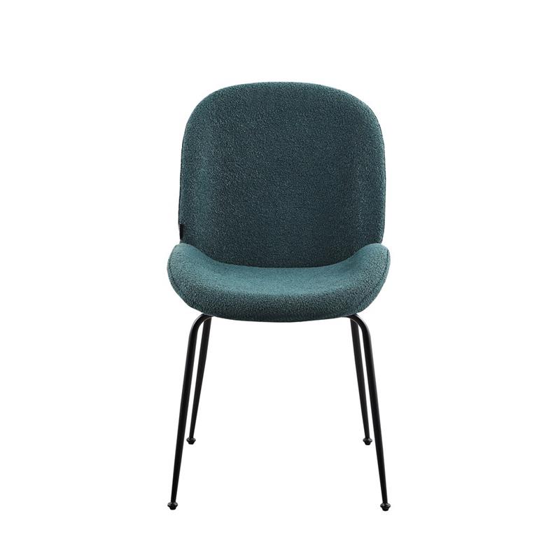 SHELL SEDIA BOUCLE' PETROLIO #09 STRUTTURA NERA