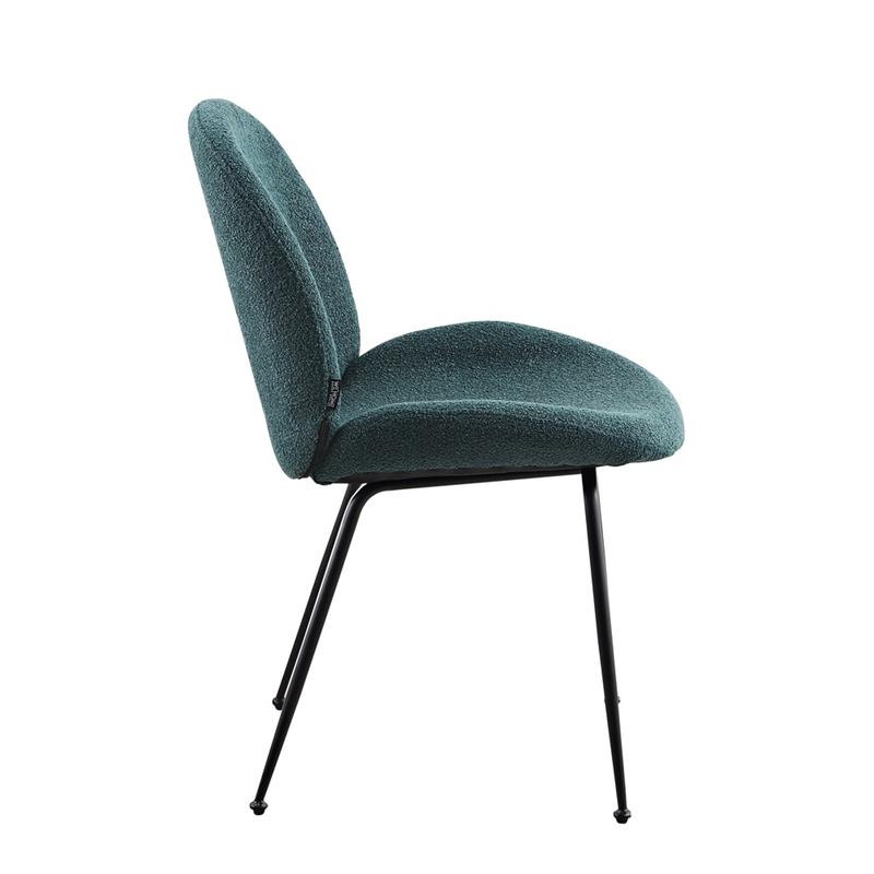 SHELL SEDIA BOUCLE' PETROLIO #09 STRUTTURA NERA