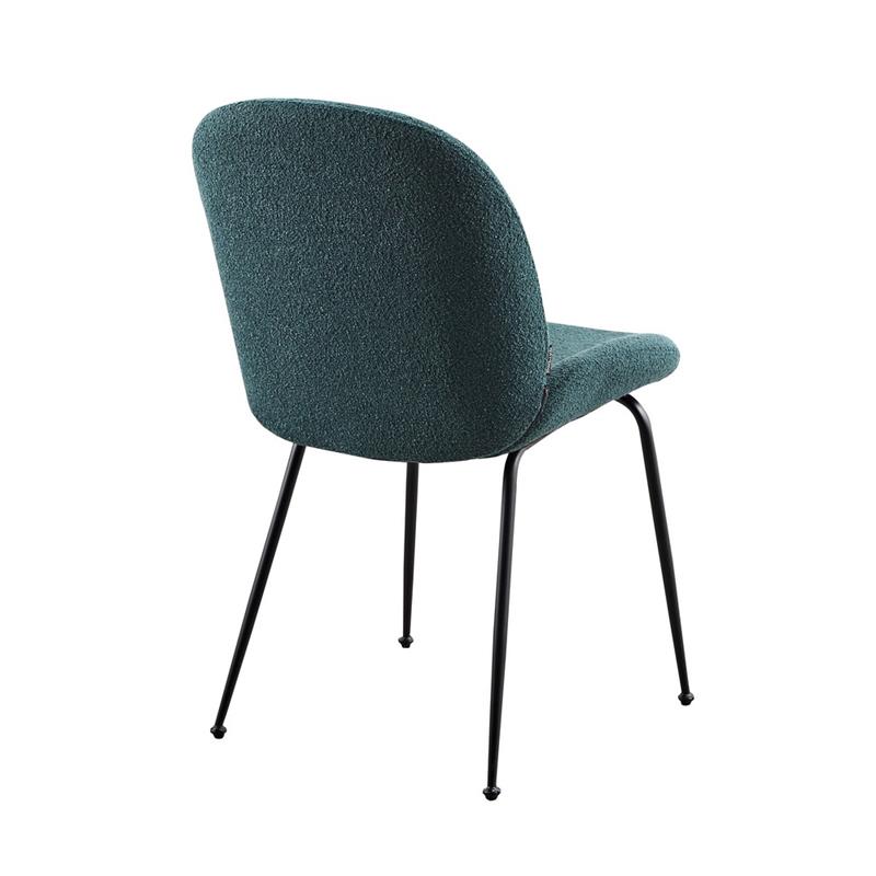 SHELL SEDIA BOUCLE' PETROLIO #09 STRUTTURA NERA