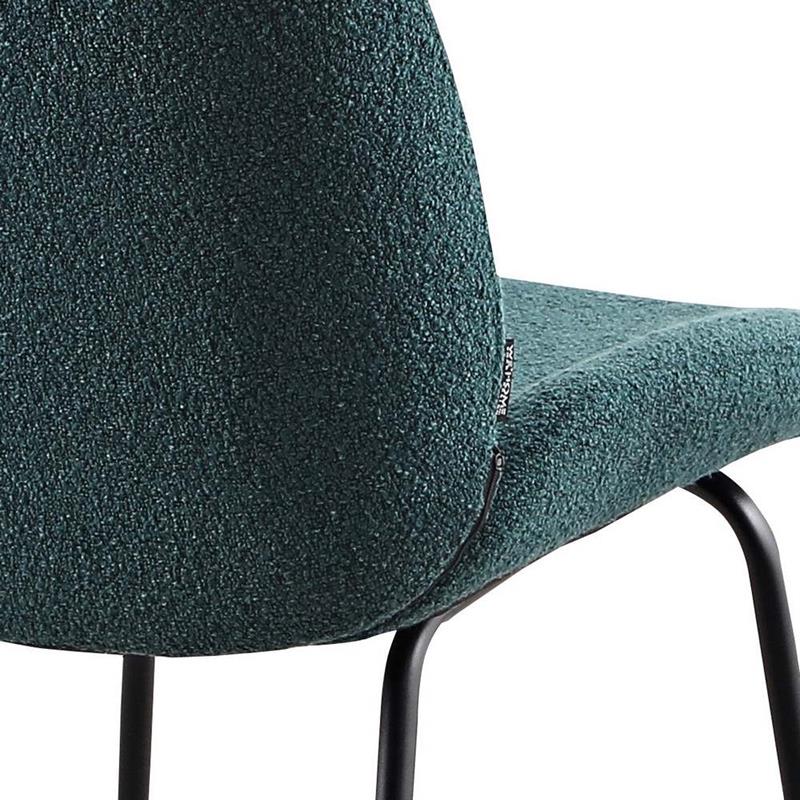 SHELL SEDIA BOUCLE' PETROLIO #09 STRUTTURA NERA
