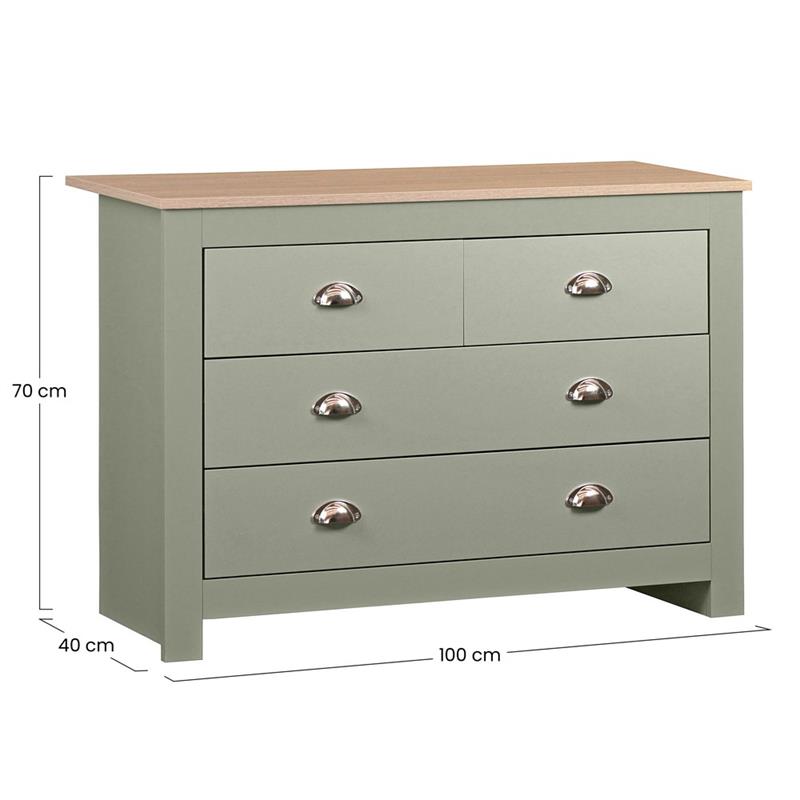 GINEVRA CASSETTIERA SALVIA TOP ROVERE 100X40X70 CM