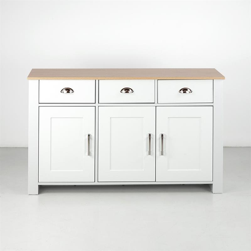 GINEVRA CREDENZA BIANCA TOP ROVERE 120X40X75 CM
