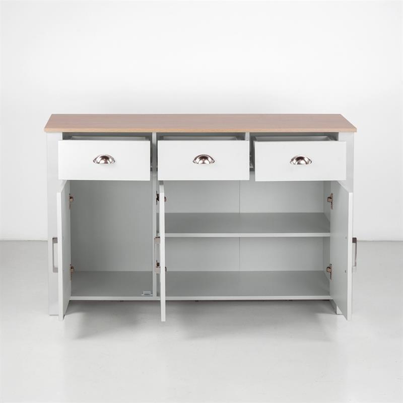 GINEVRA CREDENZA BIANCA TOP ROVERE 120X40X75 CM