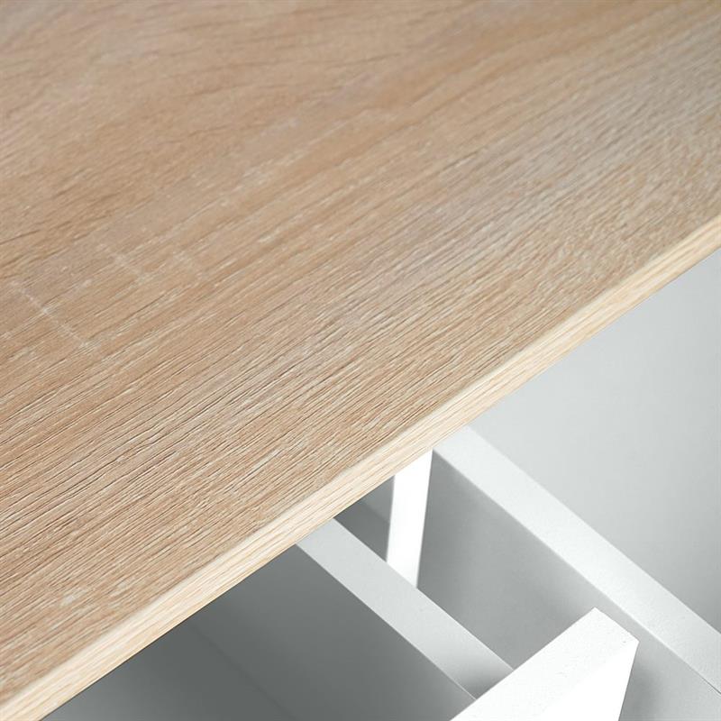 GINEVRA CREDENZA BIANCA TOP ROVERE 120X40X75 CM
