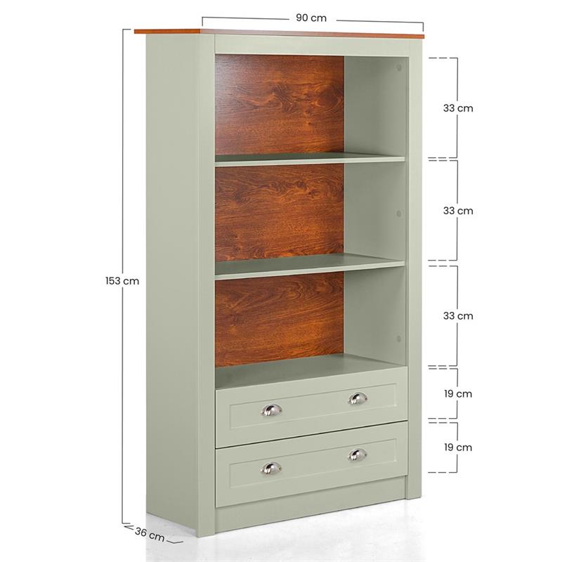 GINEVRA LIBRERIA SALVIA 90X36X153 CM