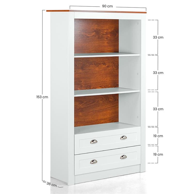GINEVRA LIBRERIA BIANCA 90X36X153 CM